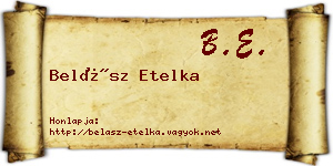 Belász Etelka névjegykártya